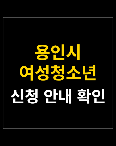 용인시 여성청소년 생리용품 지원