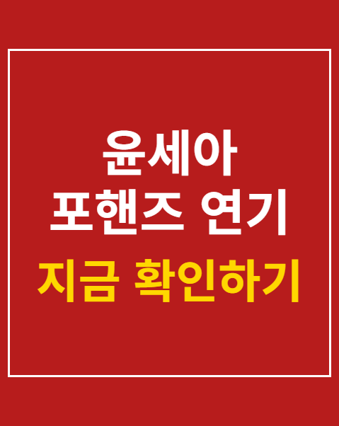 윤세아 포핸즈 연기